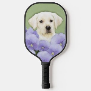 Labrador Retriever Puppy Painting Original Dog Art Pickleball Paddle