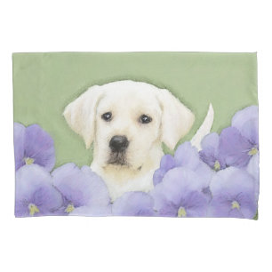 Labrador Retriever Puppy Painting Original Dog Art Pillowcase