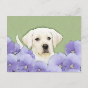 Labrador Retriever Puppy Painting Original Dog Art Postcard