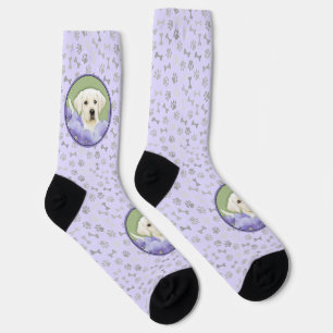 Labrador Retriever Puppy Painting Original Dog Art Socks