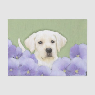 Labrador Retriever Puppy Painting Original Dog Art Tissue Paper