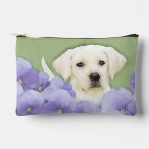 Labrador Retriever Puppy Painting Yellow Dog Art Accessory Pouch