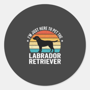 Labrador Retriever Retro Dog Petting Classic Round Sticker