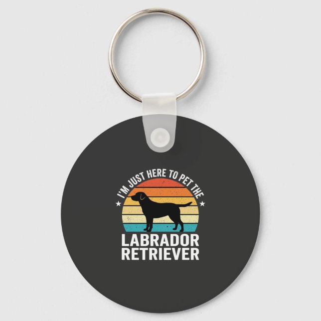Labrador Retriever Retro Dog Petting Keychain (Front)