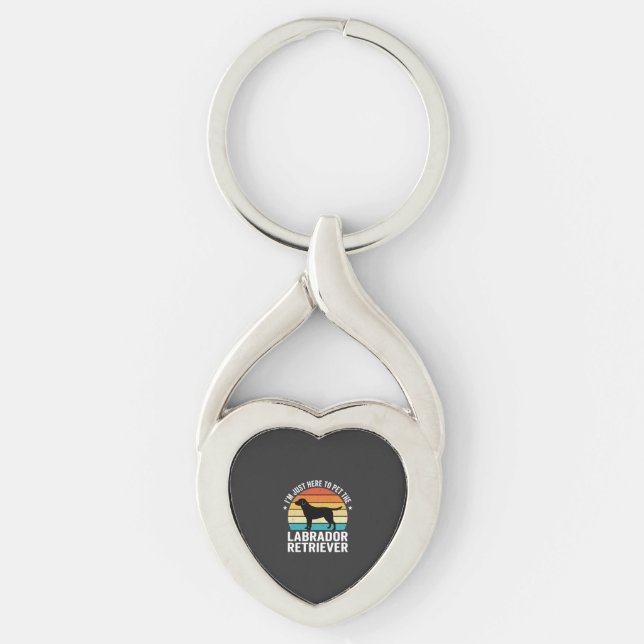 Labrador Retriever Retro Dog Petting Keychain (Front)