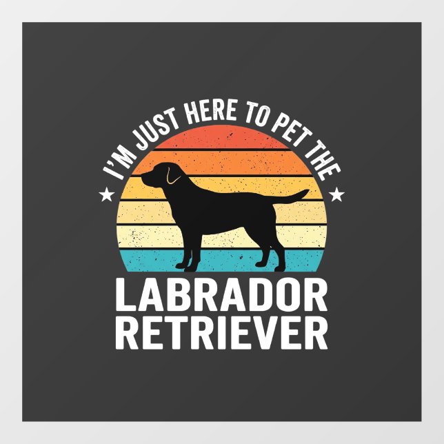 Labrador Retriever Retro Dog Petting Window Cling (Sheet)