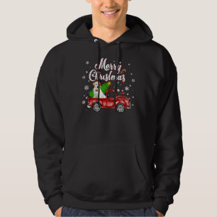 Labrador Retriever Rides Red Truck Christmas Pajam Hoodie