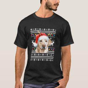 Labrador Retriever Santa Christmas Lights Dog Love T-Shirt