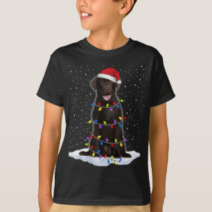 Labrador retriever Santa Christmas Tree Lights Xma T-Shirt
