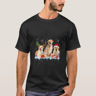 Labrador Retriever Santa Reindeer Light Snow Xmas  T-Shirt
