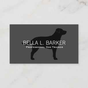 Labrador Retriever Silhouette Black on Grey Business Card