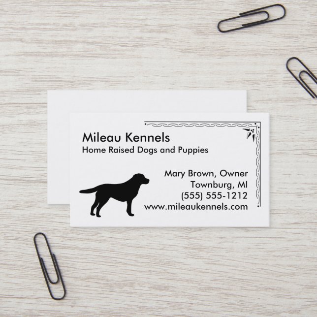 Labrador Retriever Silhouette Business Card (Front/Back In Situ)