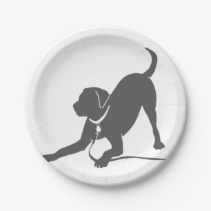 Labrador retriever silhouette paper plate