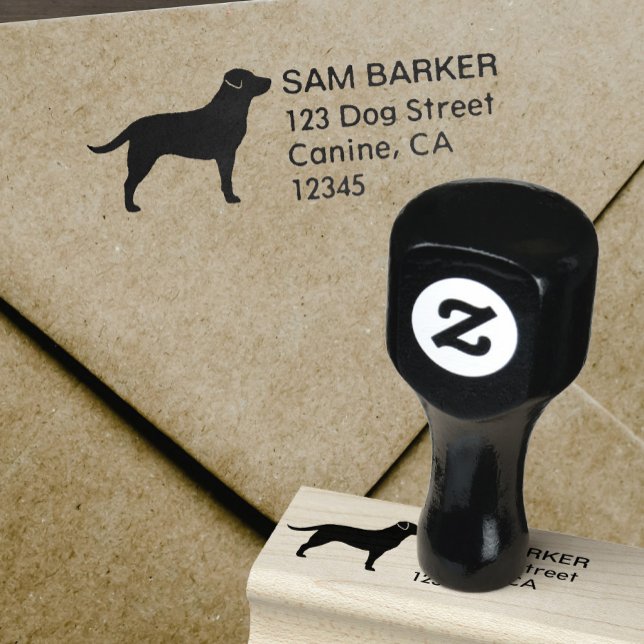 Labrador Retriever Silhouette Return Address Rubber Stamp (Creator Uploaded)