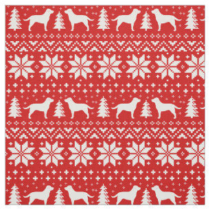Labrador Retriever Silhouettes Christmas Pattern Fabric