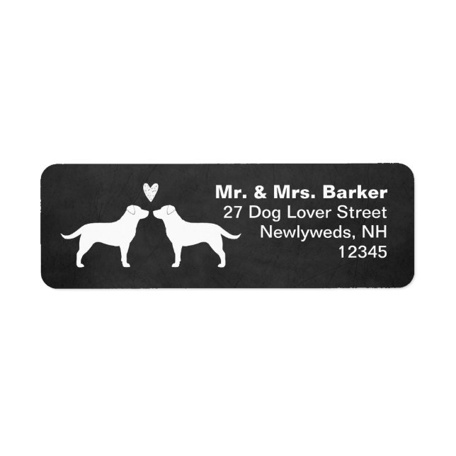 Labrador Retriever Silhouettes with Heart Cute (Front)