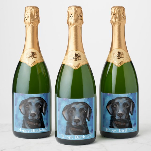 Labrador Retriever  Sparkling Wine Label (Bottles)