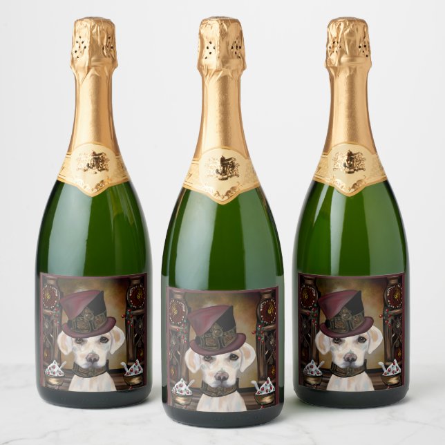 Labrador Retriever   Sparkling Wine Label (Bottles)