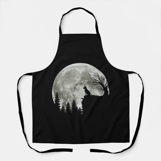 Labrador Retriever Stand On Mountain Halloween Apron (Front)
