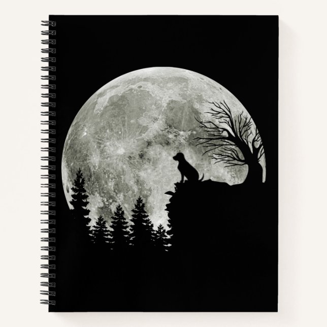 Labrador Retriever Stand On Mountain Halloween Notebook (Front)