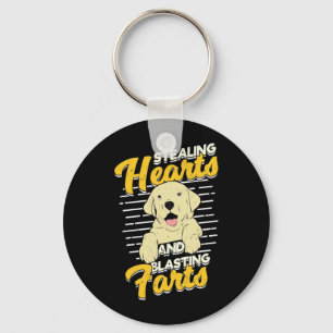 Labrador Retriever Stealing Hearts Keychain
