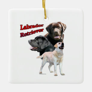 Labrador Retriever Trio 2 - Keychain Ceramic Ornament