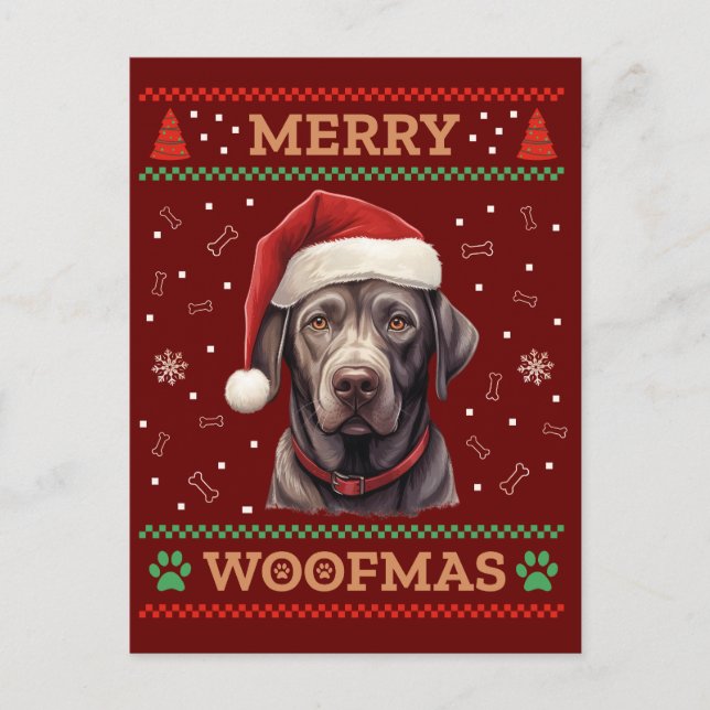 Labrador Retriever Ugly Christmas Postcard (Front)
