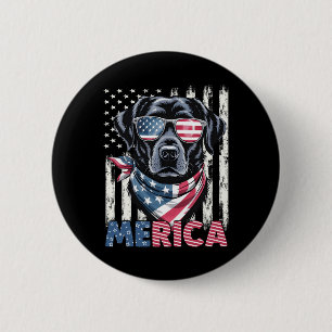 Labrador Retriever Usa Flag Merica Patriotic Dog 4 2 Inch Round Button