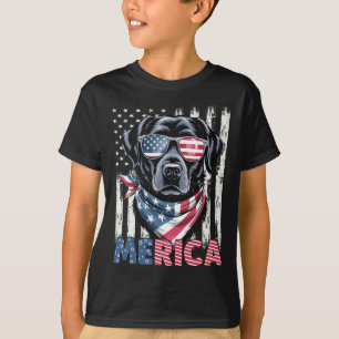 Labrador Retriever Usa Flag Merica Patriotic Dog 4 T-Shirt