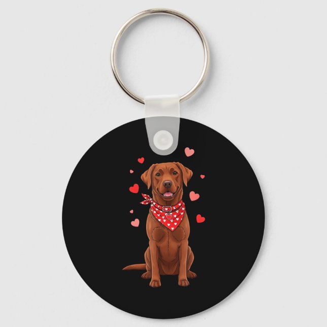 Labrador Retriever Valentine Dog Lover Heart  Keychain (Front)