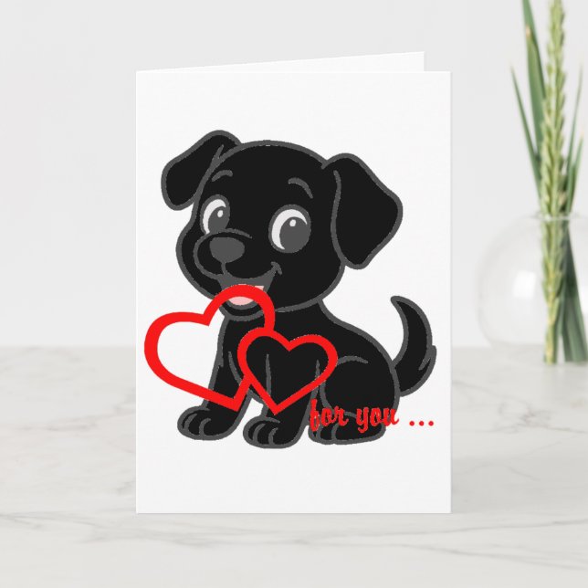 Labrador Retriever Valentines Card (Front)
