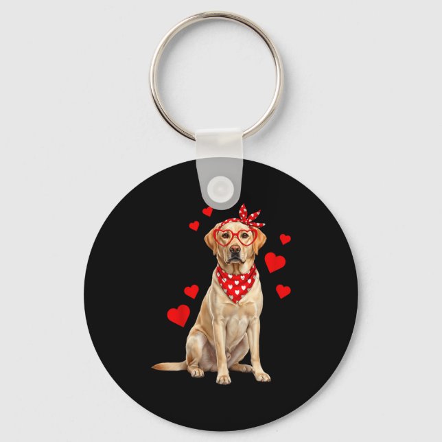 Labrador Retriever Valentines Day Dog Lover Heart  Keychain (Front)