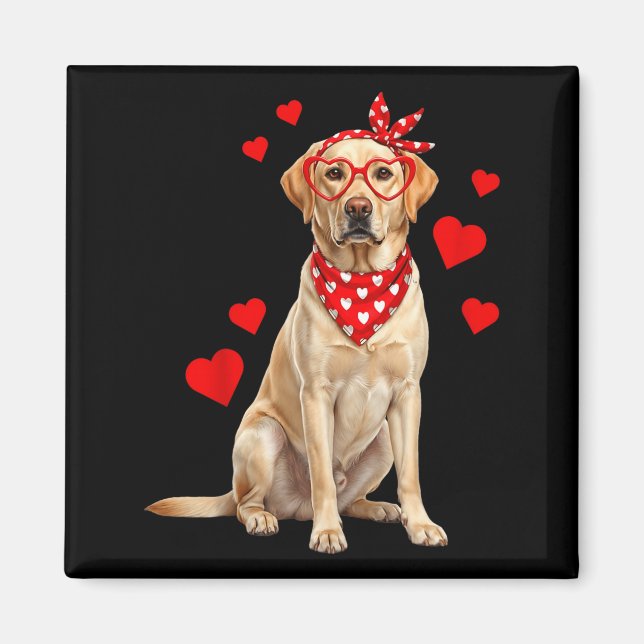 Labrador Retriever Valentines Day Dog Lover Heart  Magnet (Front)