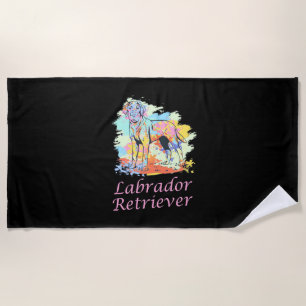 Labrador Retriever Watercolor Beach Towel
