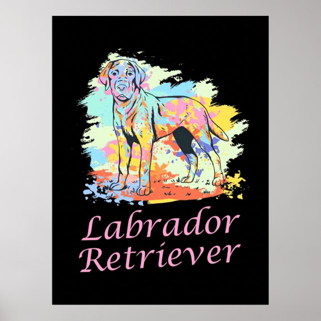 Labrador Retriever Watercolor Poster (Front)