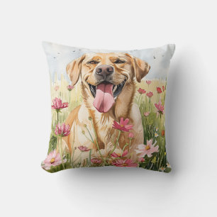 Labrador Retriever Watercolor Throw Pillow