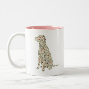 Labrador Retriever Wildflower Silhouette Dog Mom Two-Tone Coffee Mug