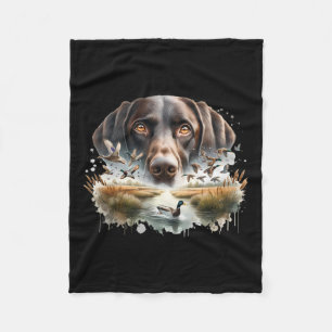 Labrador Retriever With Mallard Ducks Hunting Duck Fleece Blanket