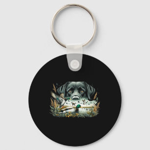 Labrador Retriever With Mallard Ducks Hunting Duck Keychain