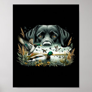 Labrador Retriever With Mallard Ducks Hunting Duck Poster