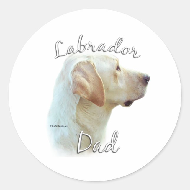 Labrador Retriever (yellow) Dad 2 Classic Round Sticker (Front)