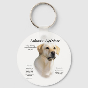 Labrador Retriever (yellow) History Design Keychain