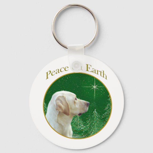 Labrador Retriever (yellow) Peace Keychain (Front)