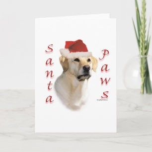 Labrador Retriever (yellow) Santa Paws Holiday Card