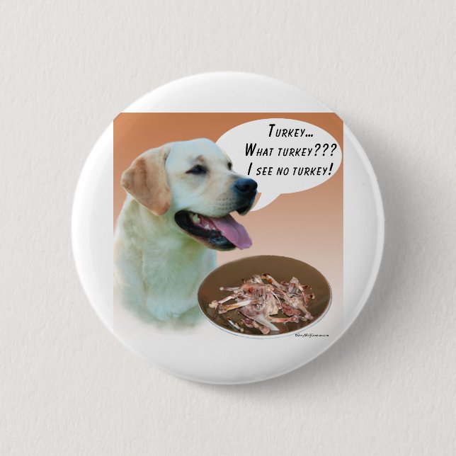 Labrador Retriever (yellow) Turkey 2 Inch Round Button (Front)