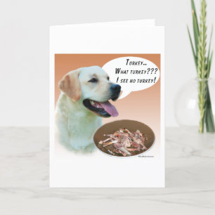 Labrador Retriever (yellow) Turkey Card