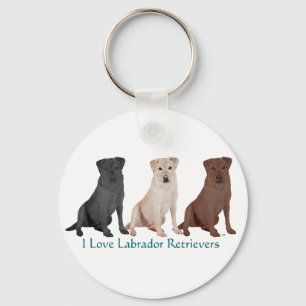 Labrador Retrievers - 3 Colours to Love Keychain