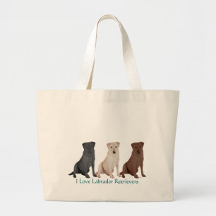 Labrador Retrievers - 3 Colours to Love Large Tote Bag