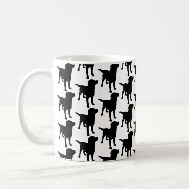 Labrador Retrievers Black Dog Pattern Coffee Mug (Left)