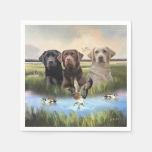 Labrador Retrievers, (Hunting dogs)  Napkin